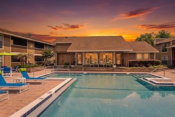 Outdoor pool with sundeck
